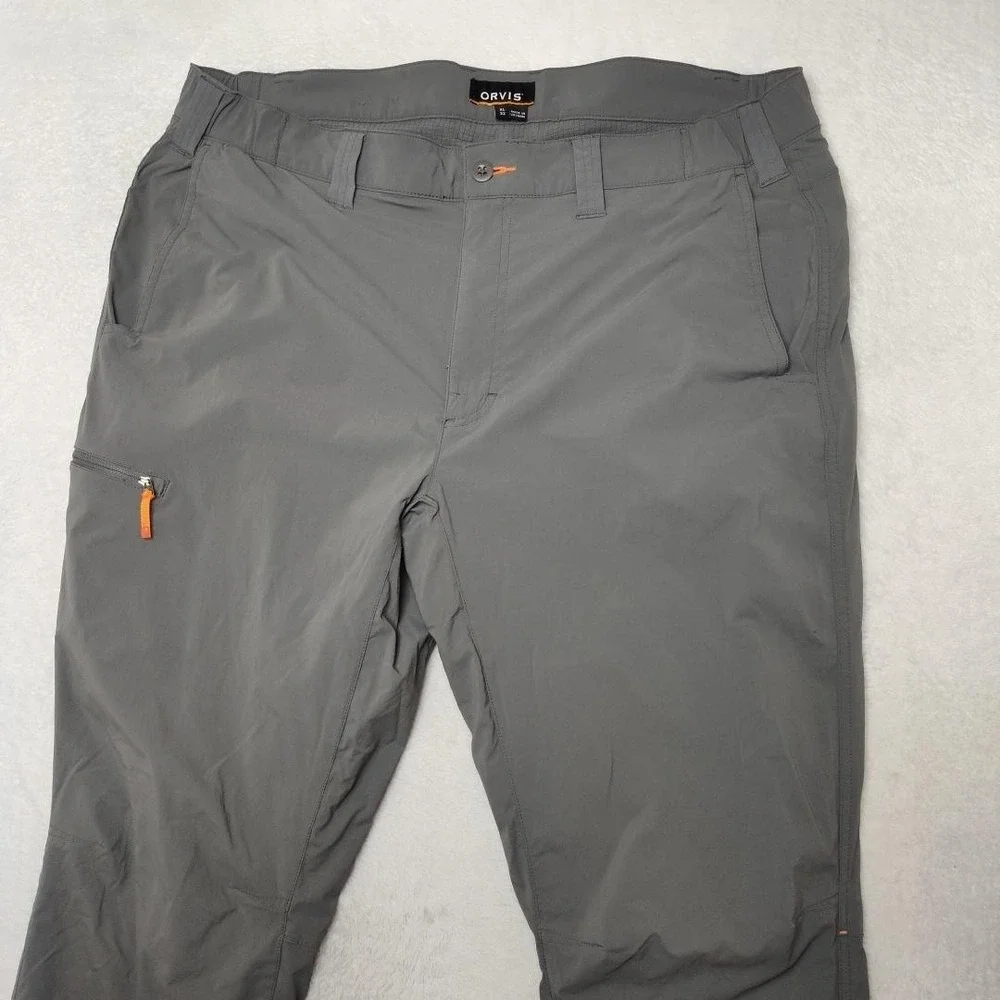 Orvis Pants Mens XL 38x32 Gray Fleece Lined Outdoor Hiking Travel Winter Work‎